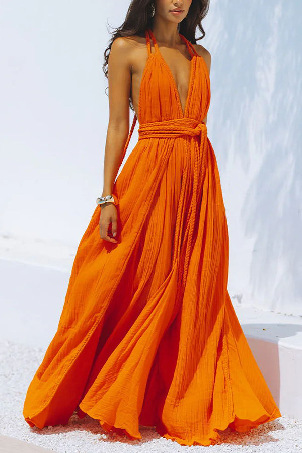 Faelina – Robe Maxi Bandage avec Dos Nu