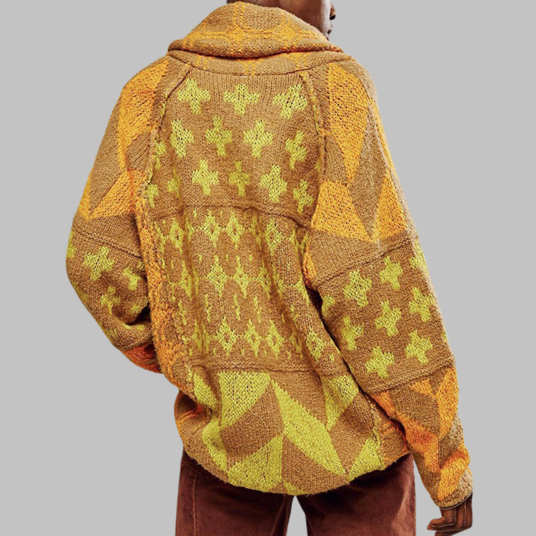 PORTIA™ - Cardigan surdimensionné à col boutonné vintage à manches longues