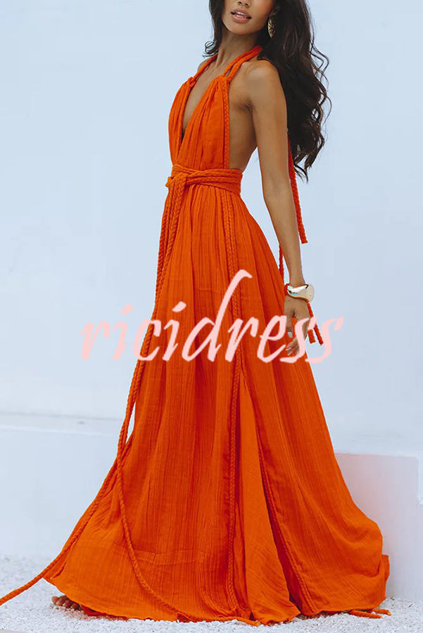 Faelina – Robe Maxi Bandage avec Dos Nu