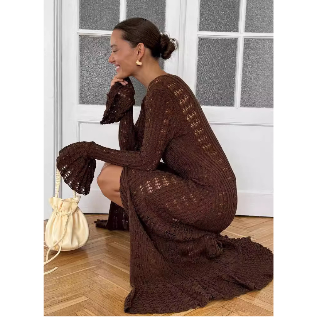 ADOWBI™ - Cardigan ajusté à boutons avec manches à volants chic