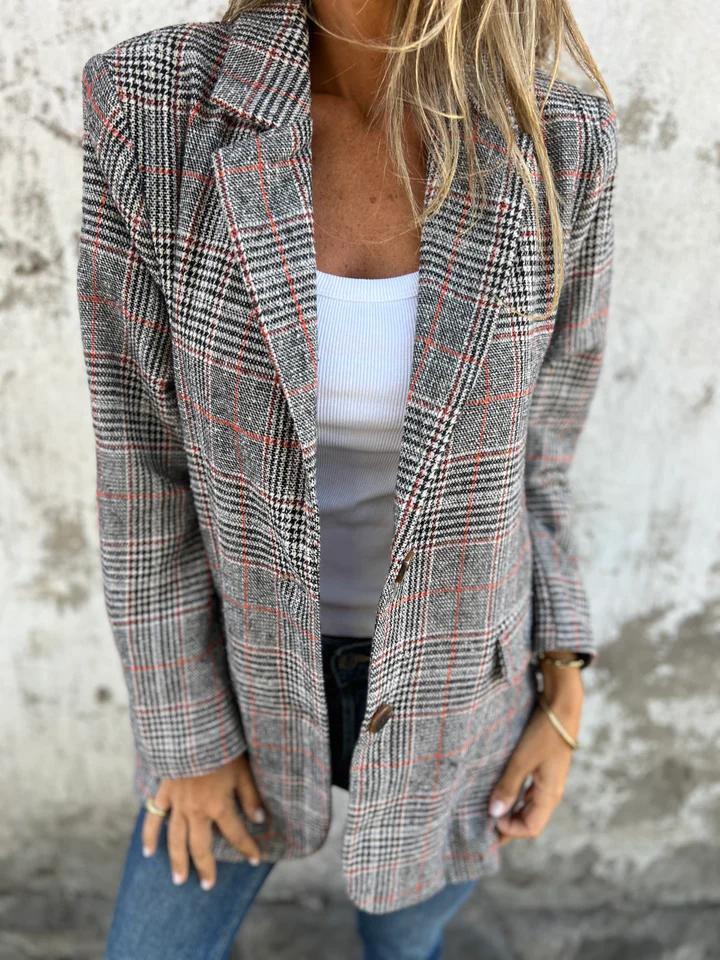 LUCINDA™ - Blazer à Carreaux Classique