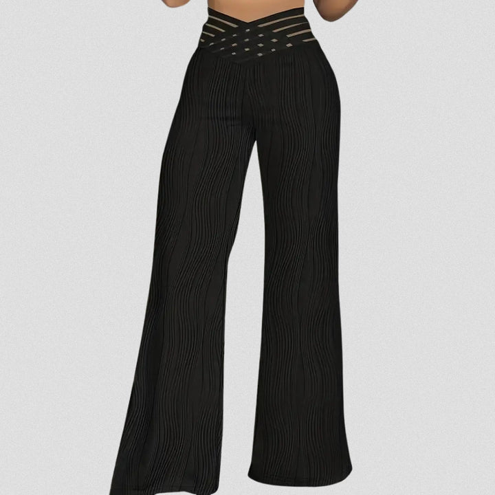 Bellamont – Pantalon Plissé Élégant avec Ceinture Rayée