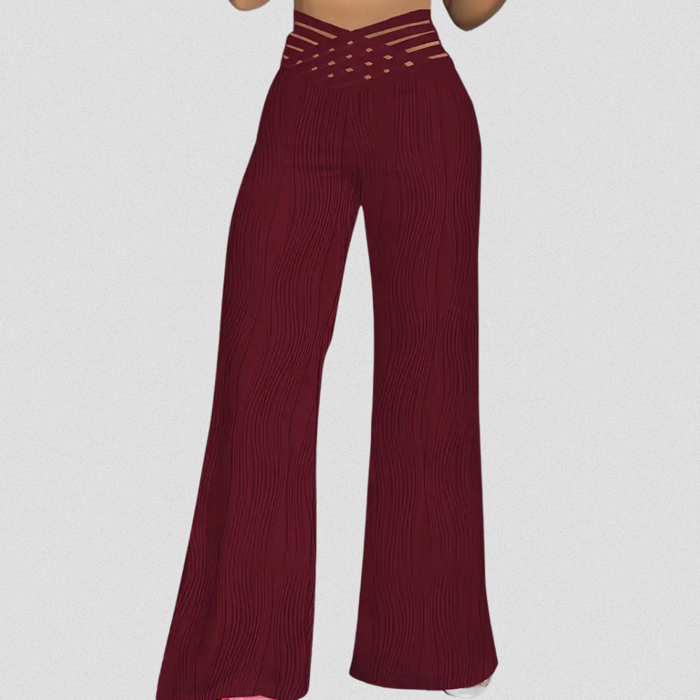 Bellamont – Pantalon Plissé Élégant avec Ceinture Rayée