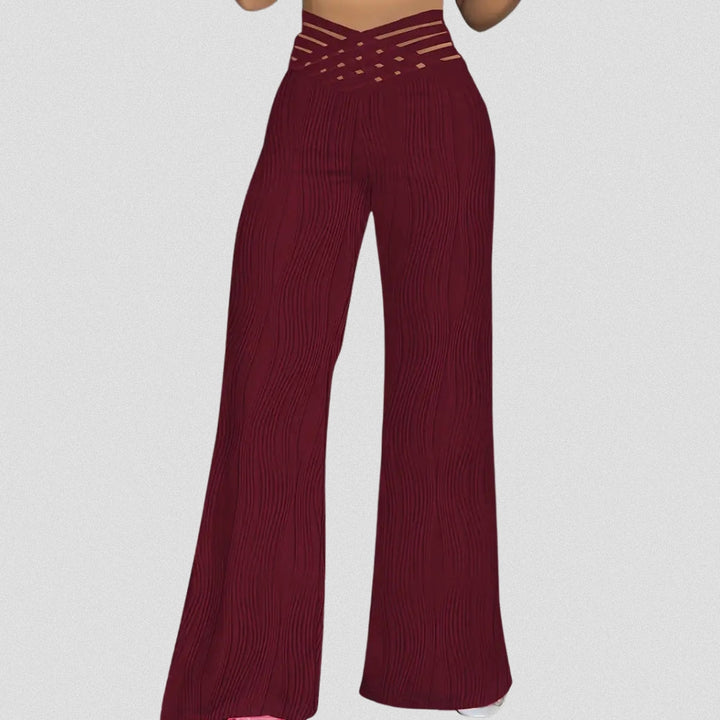 Bellamont – Pantalon Plissé Élégant avec Ceinture Rayée