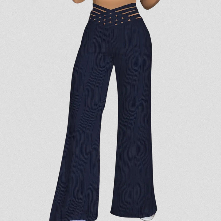 Bellamont – Pantalon Plissé Élégant avec Ceinture Rayée