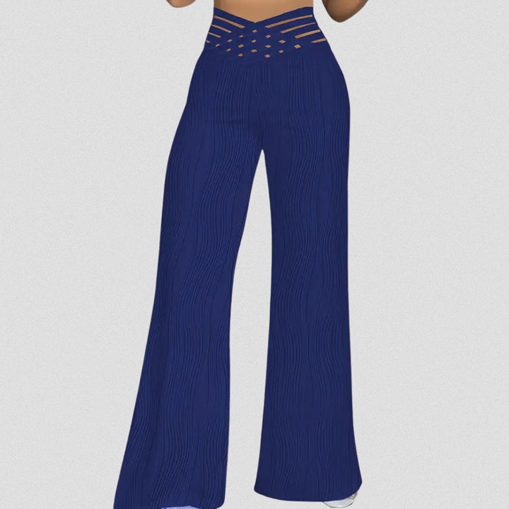 Bellamont – Pantalon Plissé Élégant avec Ceinture Rayée