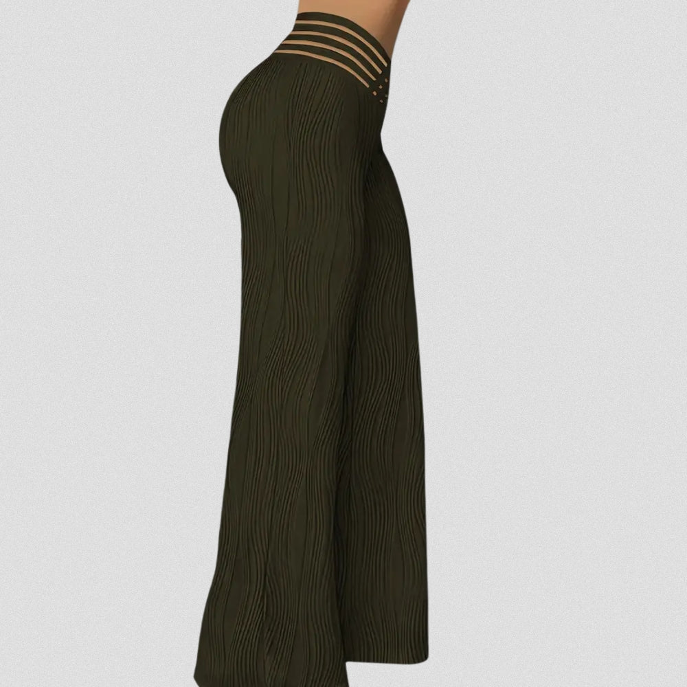 Bellamont – Pantalon Plissé Élégant avec Ceinture Rayée