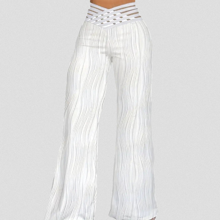 Bellamont – Pantalon Plissé Élégant avec Ceinture Rayée