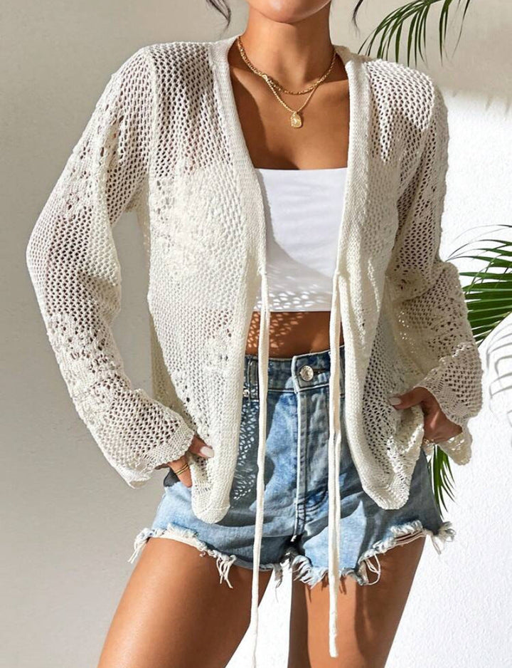 SICAT™ – Cardigan Élégant à Nouer à Manches Longues