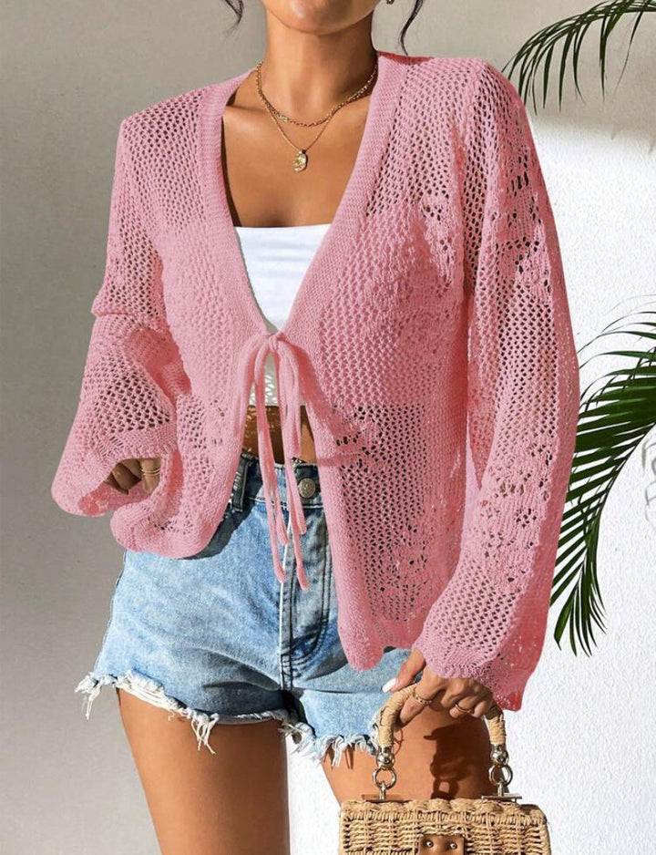 SICAT™ – Cardigan Élégant à Nouer à Manches Longues