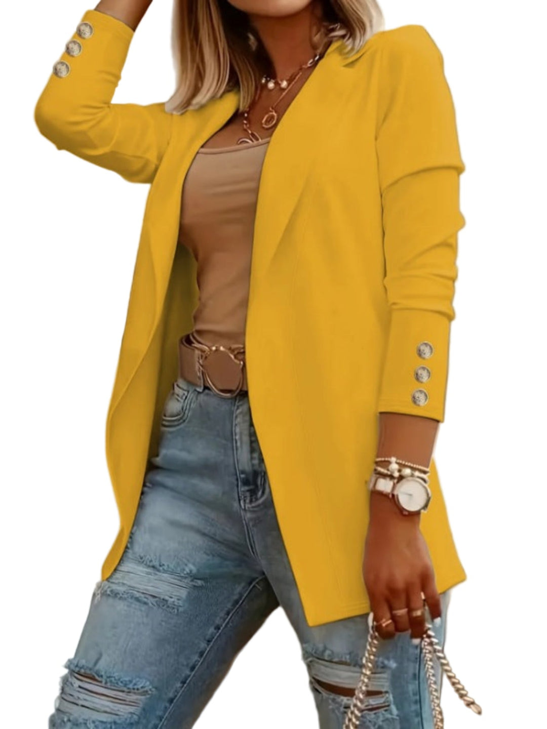 ODIN™ - Blazer décontracté à manches longues et à ouverture frontale