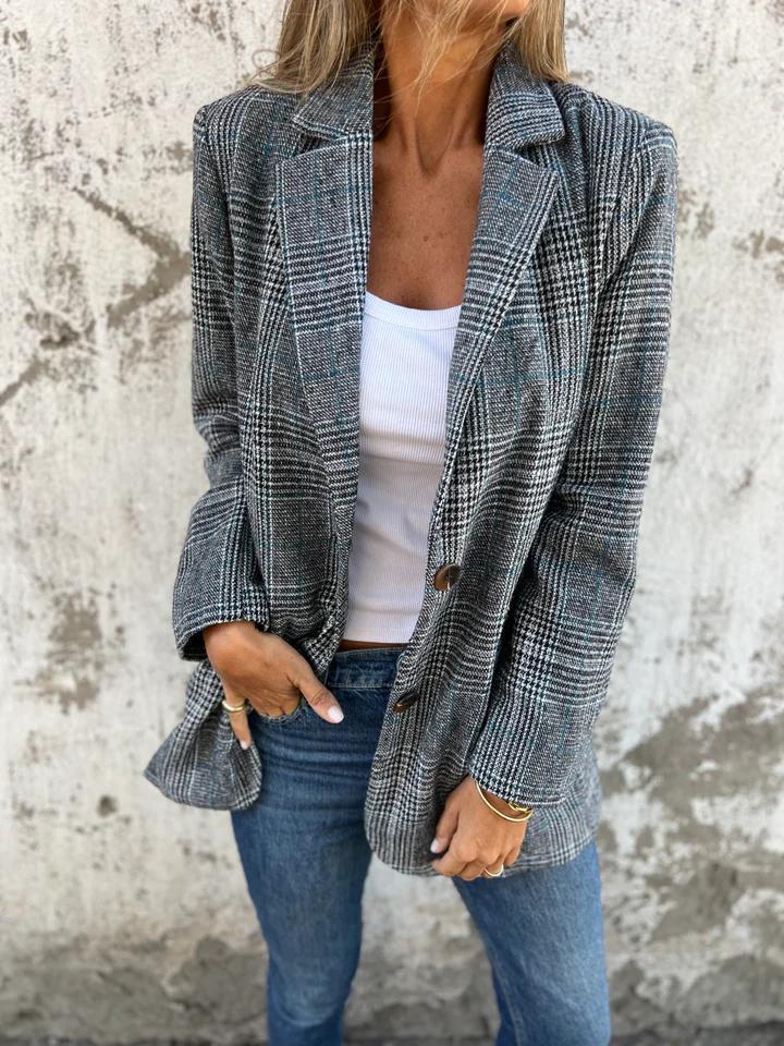 LUCINDA™ - Blazer à Carreaux Classique