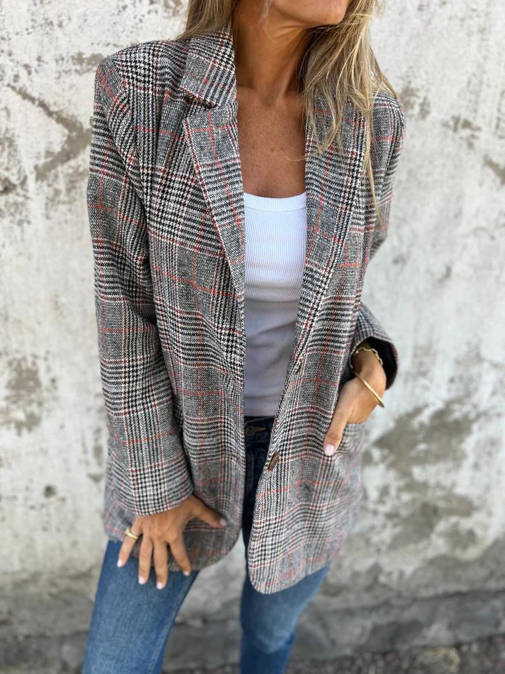 LUCINDA™ - Blazer à Carreaux Classique