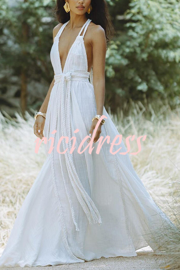 Faelina – Robe Maxi Bandage avec Dos Nu