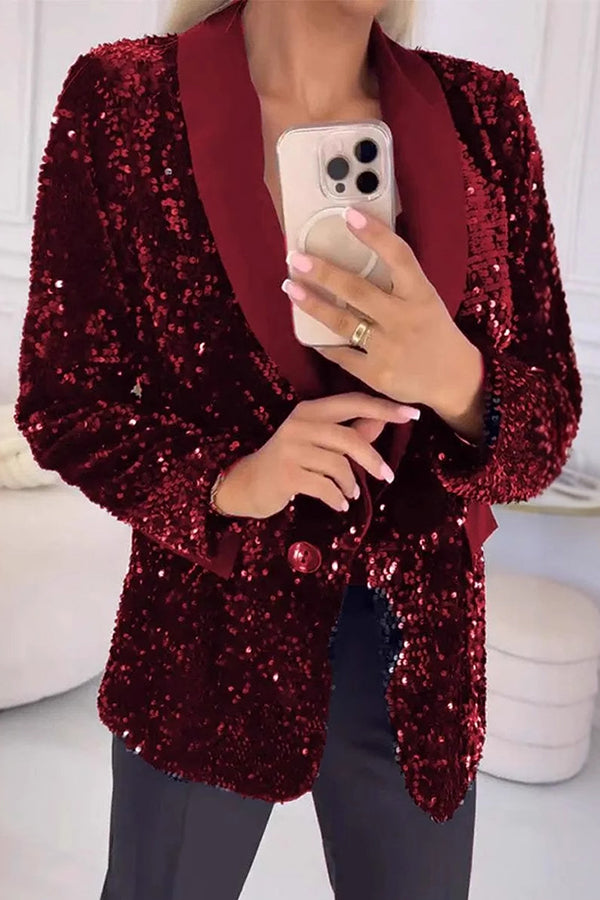 LUXARA™ - Blazer à Paillettes Éclatantes