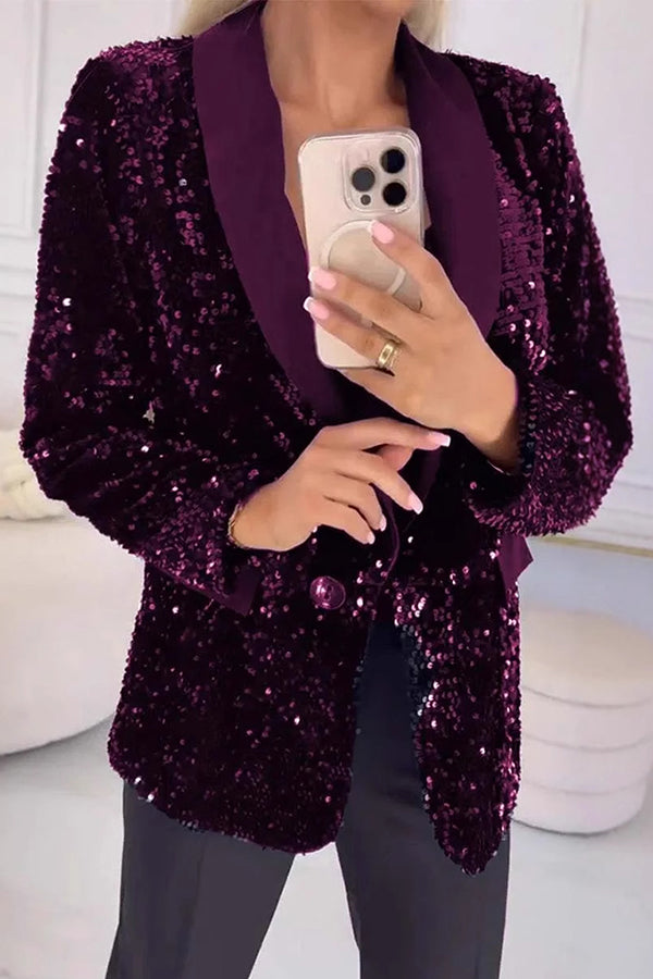 LUXARA™ - Blazer à Paillettes Éclatantes